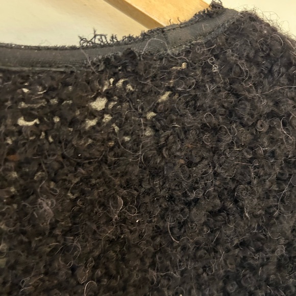 Maison Scotch Textured Black Zip-Trim Bouclé Jacket - Picture 4 of 8